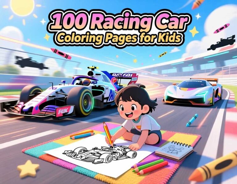 100 Racing Car Coloring Pages for Kids