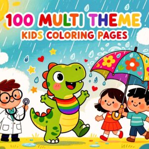100 Multi theme Kids Coloring Pages